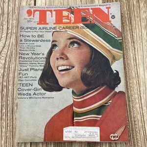 1970 JANUARY TEEN MAGAZINE‎ SUPER AIRLINE CAREER ISSUE FRONT COVER TWA
